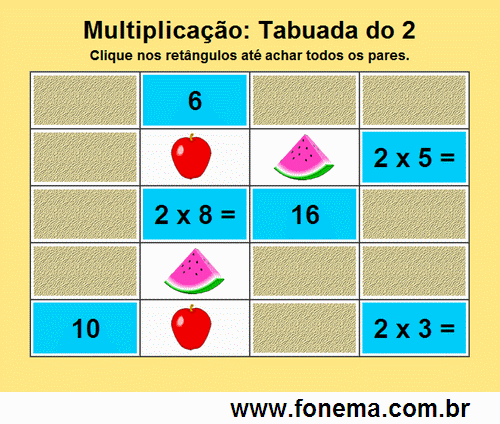 Jogos de Tabuada de Multiplicação do 2 - Azup