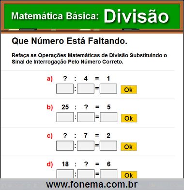 Que Número Está Faltando na Conta de Divisão.